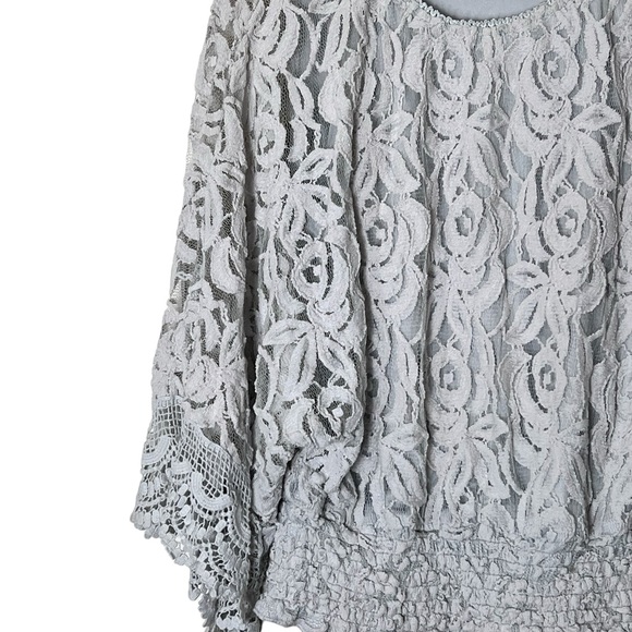 Lauren Michelle | Dolman bell sleeve Light blue loose boho blouse size l… - Picture 4 of 8